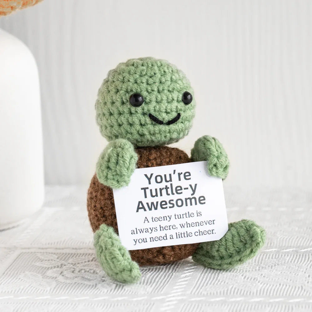 Turtle-y Awesome Crochet Turtle – Handmade Emotional Support Plush Gift