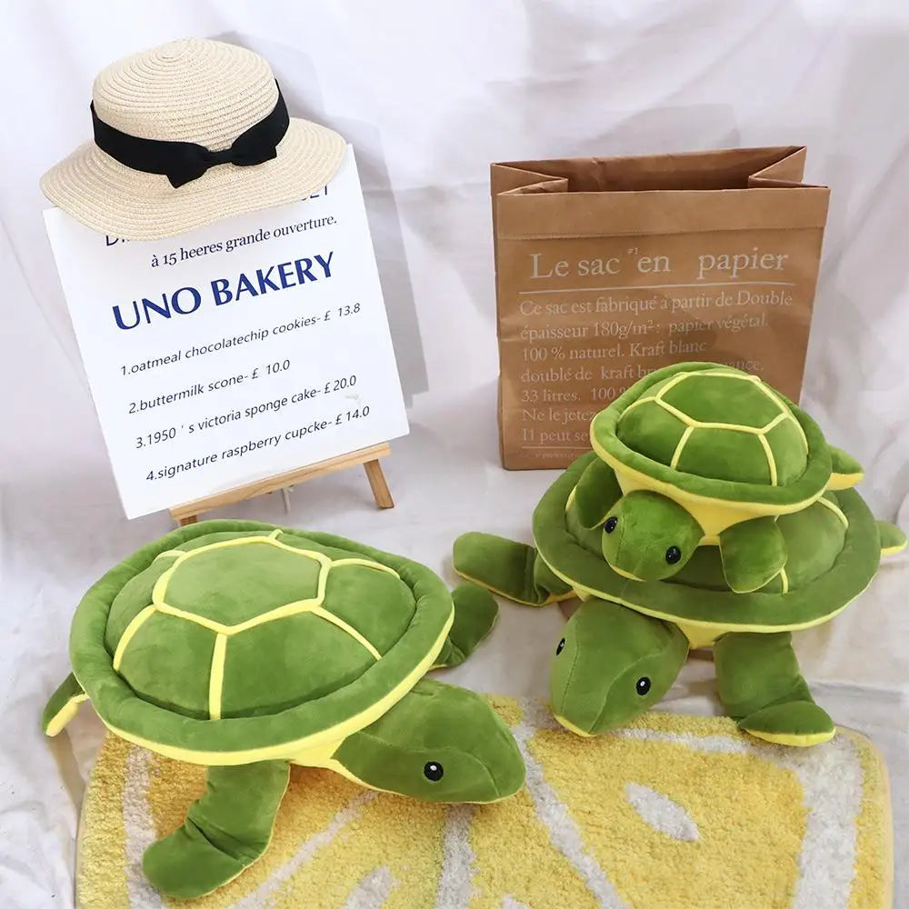 Giant Sea Turtle Plush Toy – Soft Green Tortoise Pillow for Kids & Home Decor