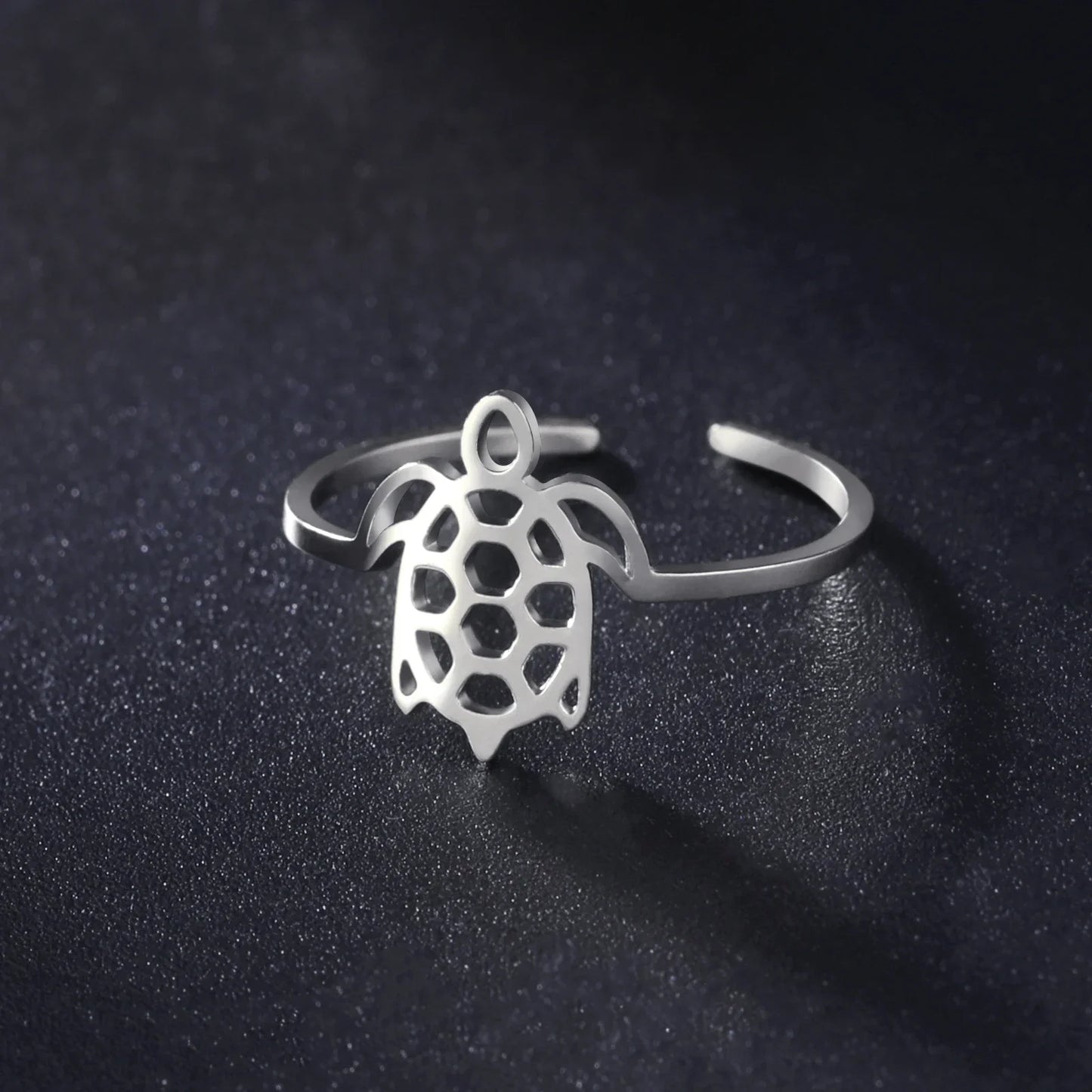 Adjustable Turtle Ring - Silver Edition