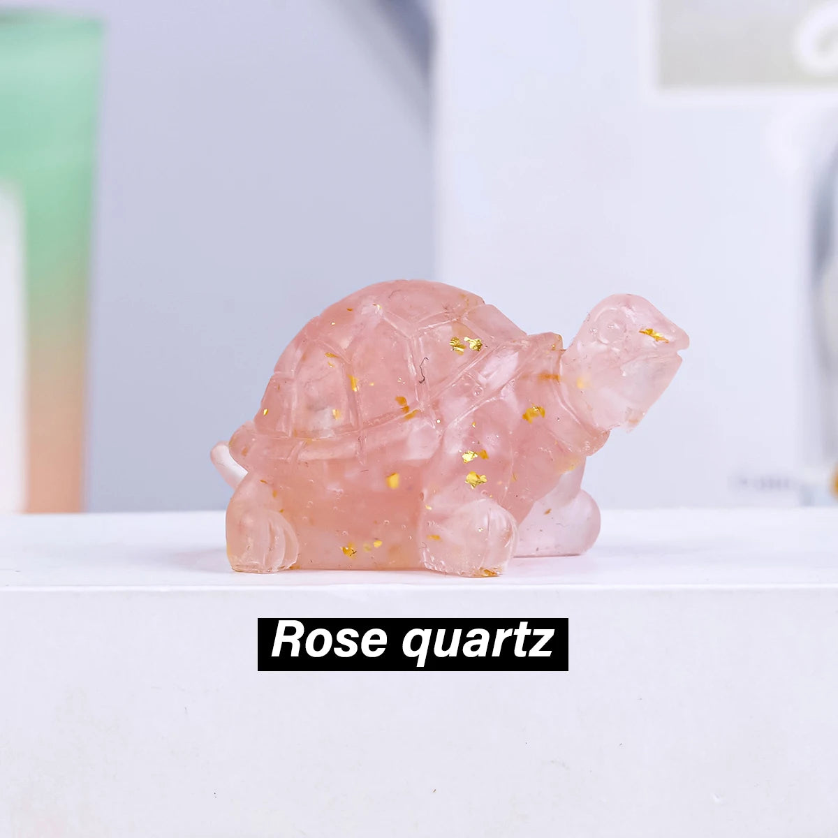 Crystal Turtle Figurines – Resin & Natural Stone Mini Ornaments (8 Variants)